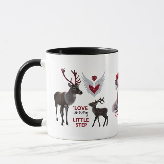 Cute & Elegant Reindeer "Love in Every Little Step Mok (Links)