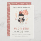 Cute Elegant Rust Boho Princess on Clouds Birthday Kaart (Voorkant / Achterkant)