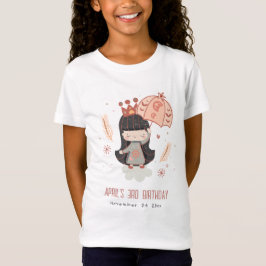 Cute Elegant Rust Boho Princess on Clouds Birthday T-shirt