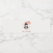 Cute Elegant Rust Boho Princess on Clouds Birthday Waterfles Etiket (Enkel label)