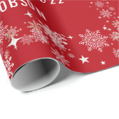 Cute Elegant Santa Claus Rudolph Persoonlijke naam Cadeaupapier (Rol Hoek)