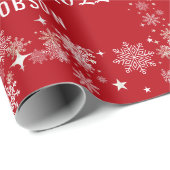 Cute Elegant Santa Claus Rudolph Persoonlijke naam Cadeaupapier (Rol Hoek)