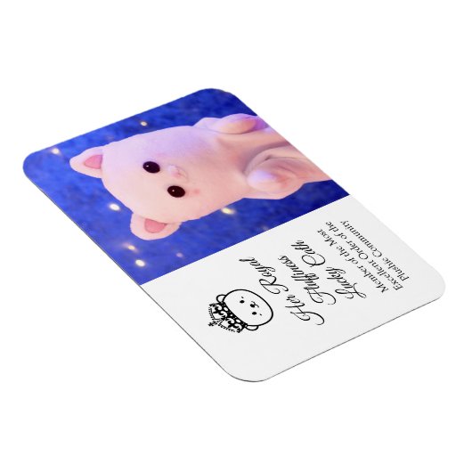 Cute Elegant Script Professional Royal Plushie Magneet (Rechterzijde)