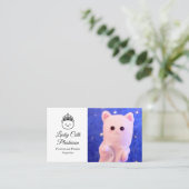 Cute Elegant Script Professional Royal Plushie Visitekaartje (Staand voorkant)