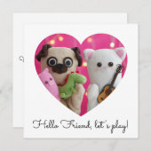 Cute Elegant Simple Minimalist Heart Photo Card (Voorkant / Achterkant)