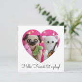 Cute Elegant Simple Minimalist Heart Photo Card (Staand voorkant)