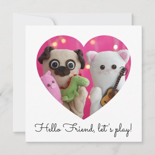 Cute Elegant Simple Minimalist Heart Photo Card (Voorkant)