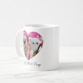 Cute Elegant Simple Minimalist Heart Photo Koffiemok (Voorkant links)