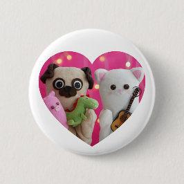 Cute Elegant Simple Minimalist Heart Photo Ronde Button 5,7 Cm