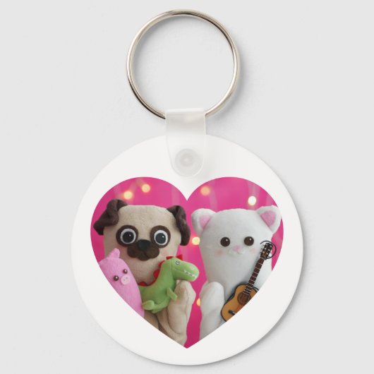 Cute Elegant Simple Minimalist Heart Photo Sleutelhanger (Voorkant)