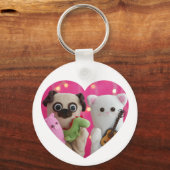 Cute Elegant Simple Minimalist Heart Photo Sleutelhanger (Voorkant)