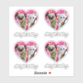 Cute Elegant Simple Minimalist Heart Photo Sticker (Vel)