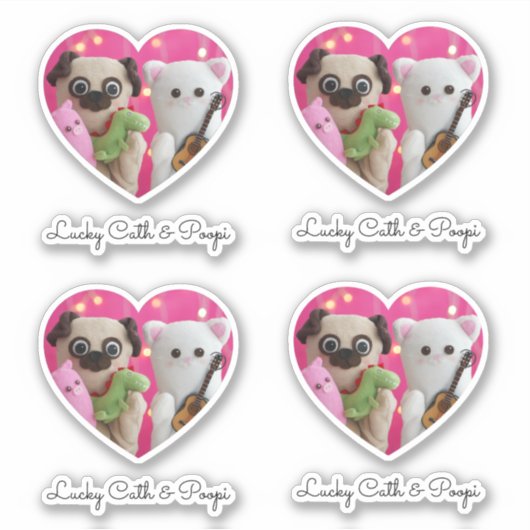 Cute Elegant Simple Minimalist Heart Photo Sticker (Voorkant)