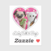 Cute Elegant Simple Minimalist Heart Photo Sticker (Vel)