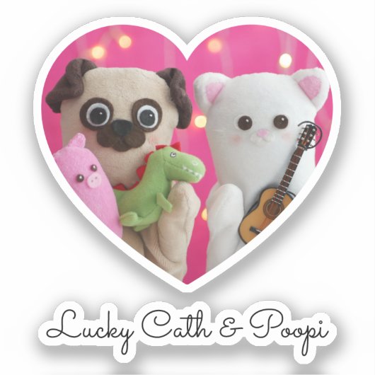 Cute Elegant Simple Minimalist Heart Photo Sticker (Voorkant)