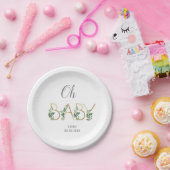 Cute Elegant Slogan Baby shower Papieren Bordje (Feest)