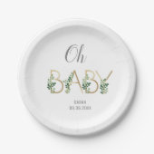 Cute Elegant Slogan Baby shower Papieren Bordje (Voorkant)