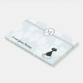 Cute elegant, stijlvol, zwart kattenmonogram post-it® notes (Schuin)