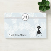 Cute elegant, stijlvol, zwart kattenmonogram post-it® notes (Kantoor)