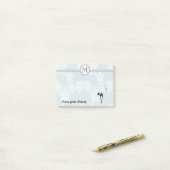 Cute elegant, stijlvol, zwart kattenmonogram post-it® notes (Op bureau)