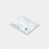 Cute elegant, stijlvol, zwart kattenmonogram post-it® notes (Schuin)