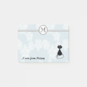 Cute elegant, stijlvol, zwart kattenmonogram post-it® notes (Voorkant)