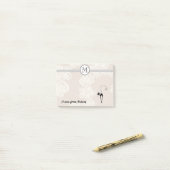 Cute elegant, stijlvol, zwart kattenmonogram post-it® notes (Op bureau)