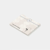 Cute elegant, stijlvol, zwart kattenmonogram post-it® notes (Schuin)