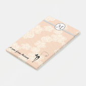 Cute elegant, stijlvol, zwart kattenmonogram post-it® notes (Schuin)