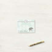 Cute elegant styling-elaathoudende monogram post-it® notes (Op bureau)