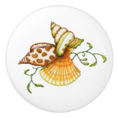Cute Elegant Stylish Seashells Motif Pattern Keramische Knop (Voorkant)