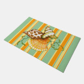 Cute Elegant Stylish Seashells Stripes Pattern Deurmat (Schuin)