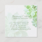 Cute Elegant Succulent Vierkante Visitekaartje (Achterkant)