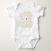 Cute Elegant Trendy Gold Stars Name lokt oma op Romper (Voorkant)