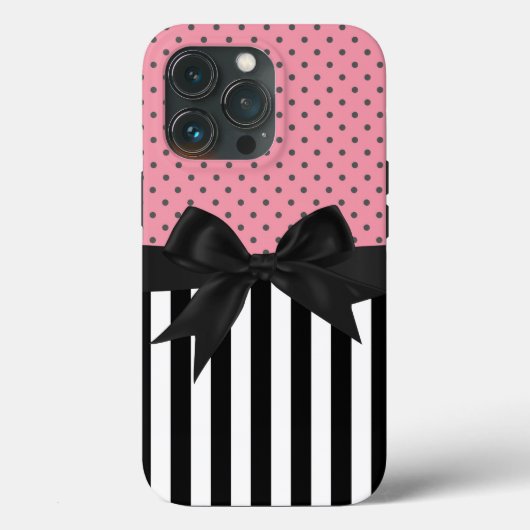 Cute elegant trendy strept polka punts patroon Case-Mate iPhone case (Achterkant)