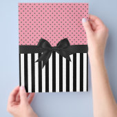 Cute elegant trendy strept polka punts patroon flyer (Hand)