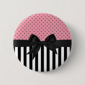 Cute elegant trendy strept polka punts patroon ronde button 5,7 cm (Voorkant)