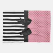 Cute elegant trendy strept polka punts patroon theedoek (Horizontaal)