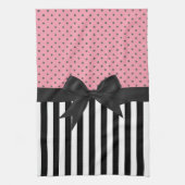 Cute elegant trendy strept polka punts patroon theedoek (Verticaal)