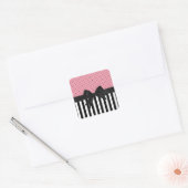Cute elegant trendy strept polka punts patroon vierkante sticker (Envelop)