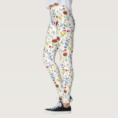 Cute Elegant Wildflower op White Leggings (Links)