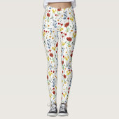 Cute Elegant Wildflower op White Leggings (Voorkant)