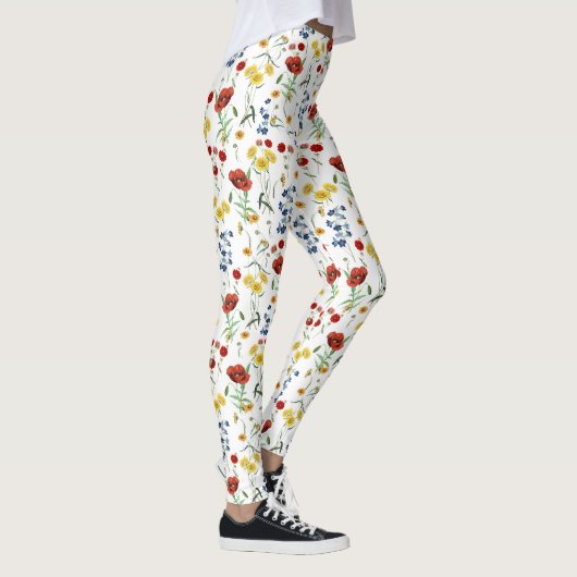 Cute Elegant Wildflower op White Leggings (Rechts)