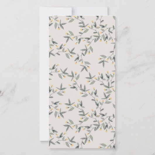 Cute Elegant Yellow Baby Hippo Foliage Baby shower Bedankkaart (Achterkant)