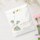 Cute Elegant Yellow Grey Little Bug Baby shower Bedankzakje (Gezegeld)