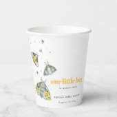 Cute Elegant Yellow Grey Little Bug Baby shower Papieren Bekers (Achterkant)