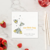 Cute Elegant Yellow Grey Little Bug Baby shower Servet (Insitu)