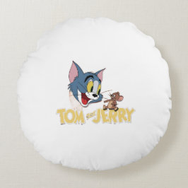 Cute Elektrisch Gele Anime Muis Mascotte op Zwart  Rond Kussen