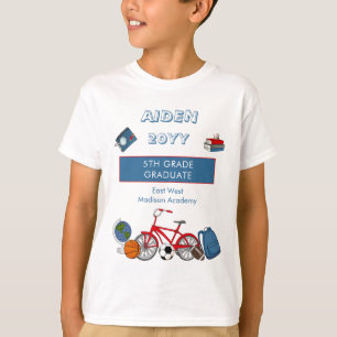 Cute Elementary Afstuderen Name   Jaar   School T- T-shirt