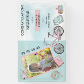 Cute Elementary Photo Girl Afstuderen Spandoek (Verticaal)